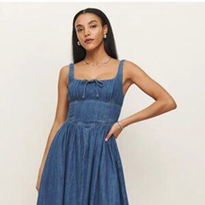 Sz 14 Reformation Balia Denim Midi Dress with Tags